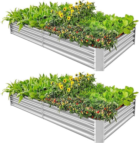 Land Guard raised bed front view with durable galvanized frame for deep-rooted crops