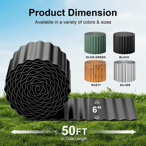 Land Guard 6-inch by 50-foot edging demonstrates long, seamless landscape borders.