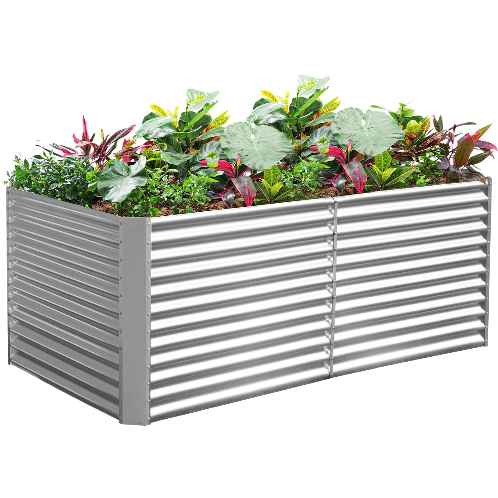 Land Guard 6x3x3ft galvanized raised bed assembly-ready for planting