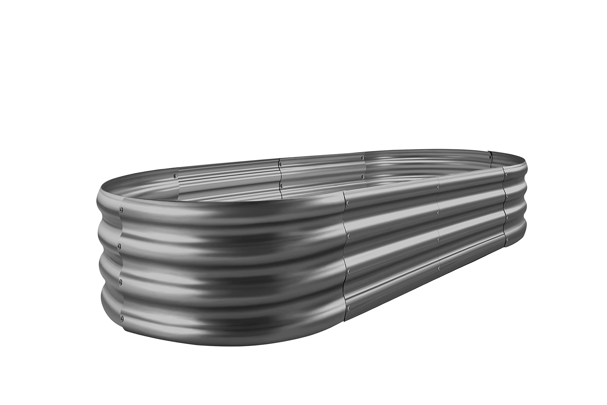 Land Guard 8x4x1 ft galvanized raised bed for durable vegetable gardening.