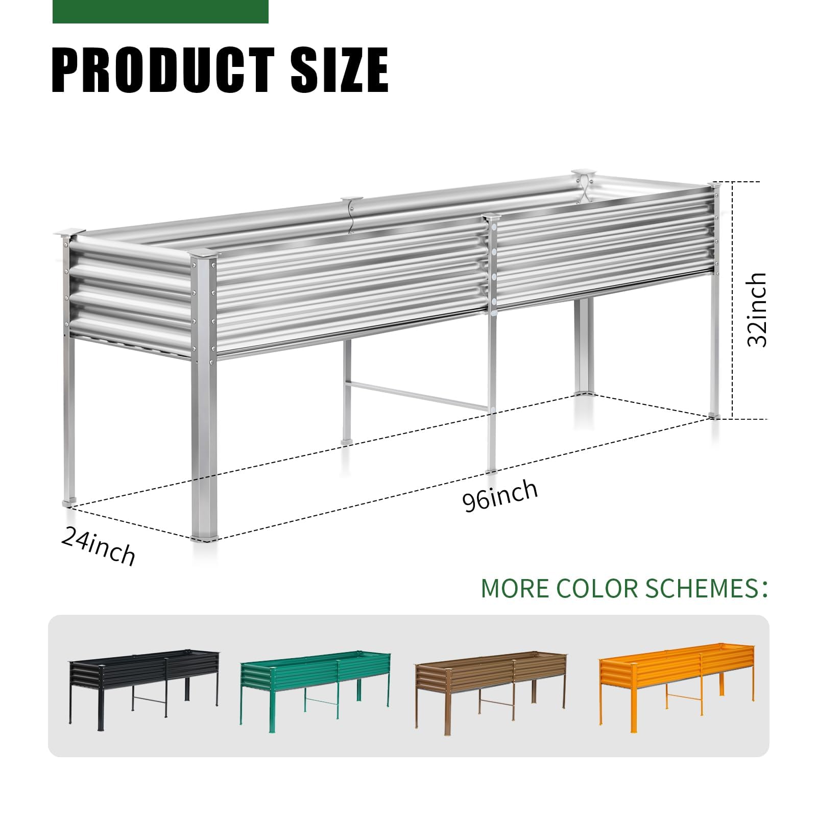 Land Guard 96x24x32 raised bed assembly-ready frame for quick setup
