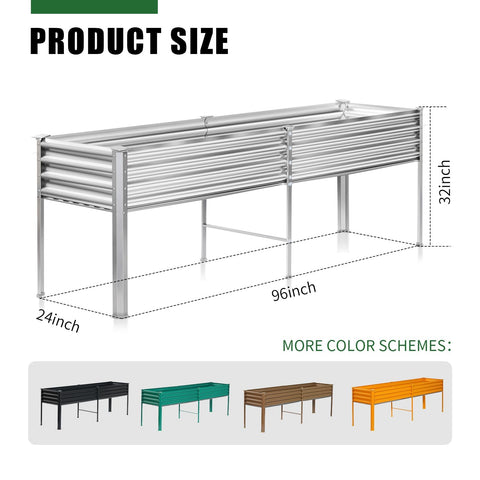 Land Guard 96x24x32 raised bed assembly-ready frame for quick setup