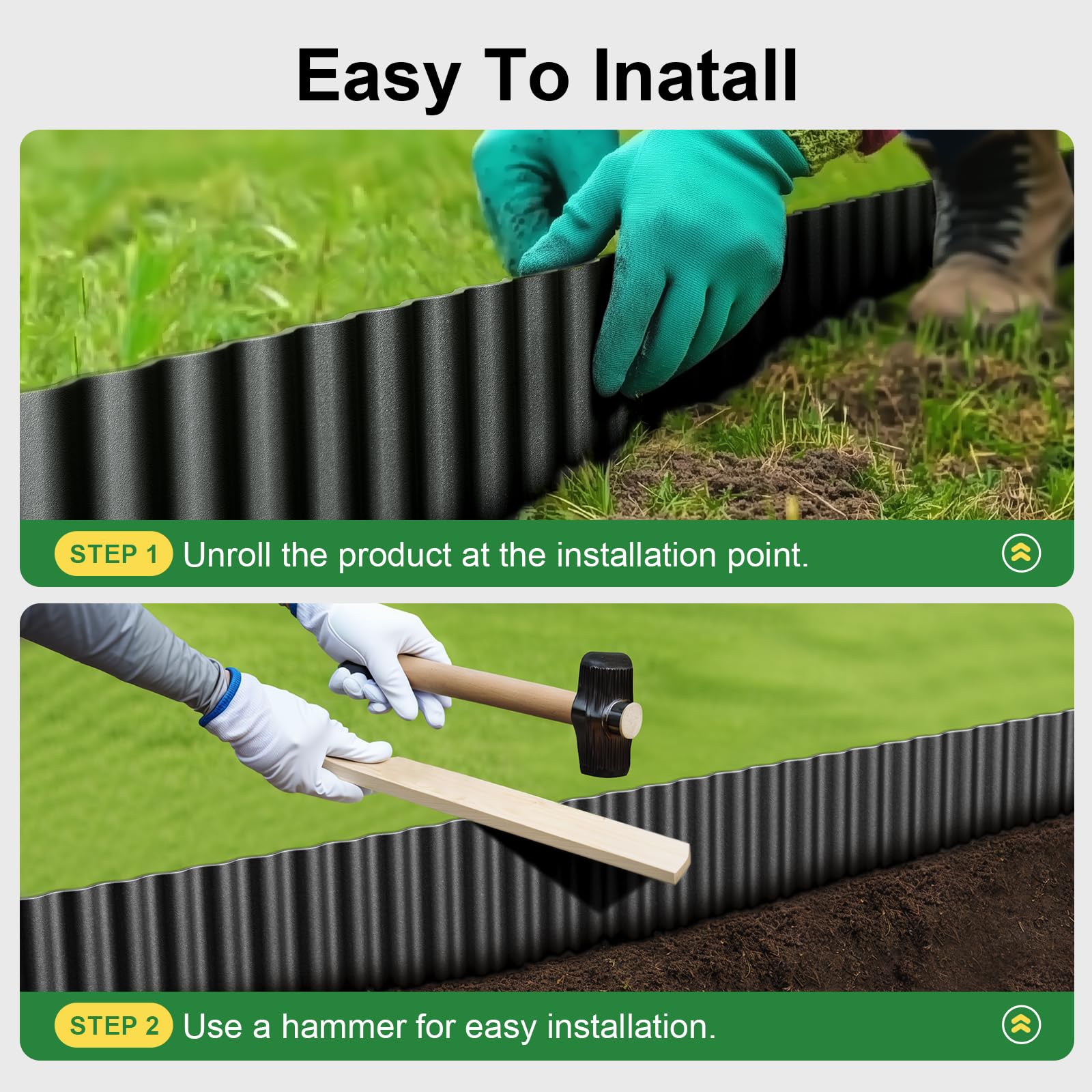 Land Guard black edging frame adds a modern touch to garden aesthetics.