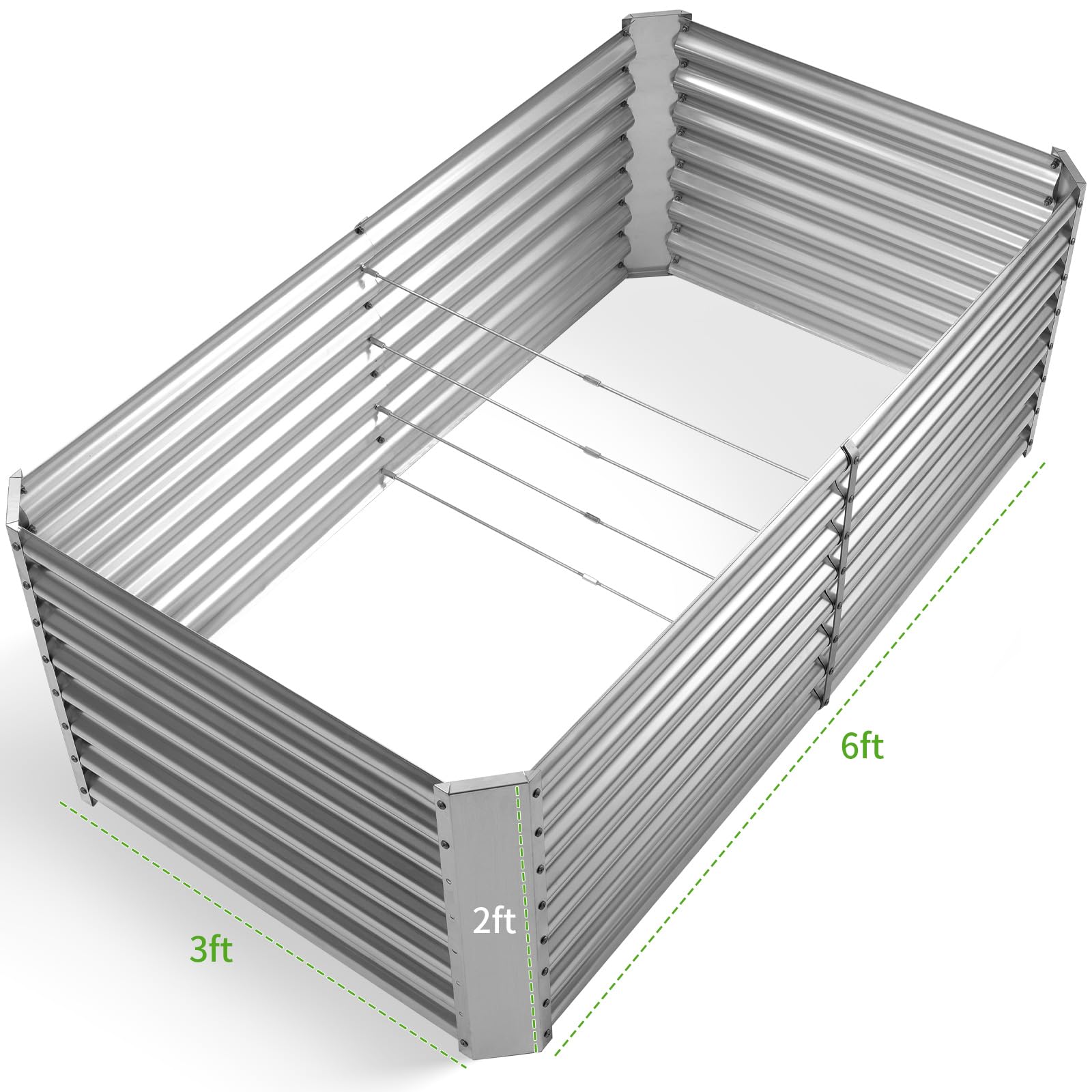 Bottomless base design allows root expansion and easy drainage in this Land Guard bed.