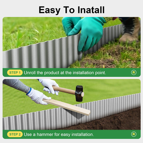 Land Guard corrugated edging silver finish blends with modern landscapes.