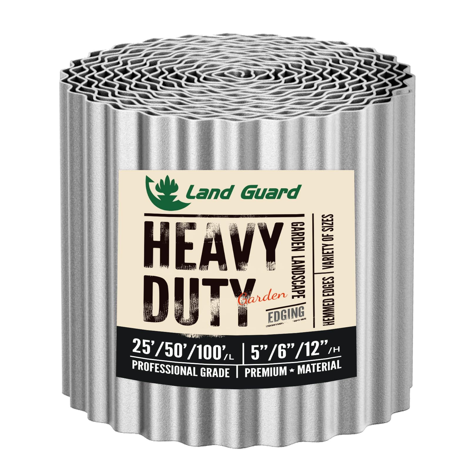 Land Guard corrugated edging border stabilizes neat lawn edges.
