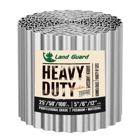 Land Guard corrugated edging border stabilizes neat lawn edges.