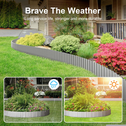 Close-up of galvanized finish and 3D ripple on Land Guard edging.
