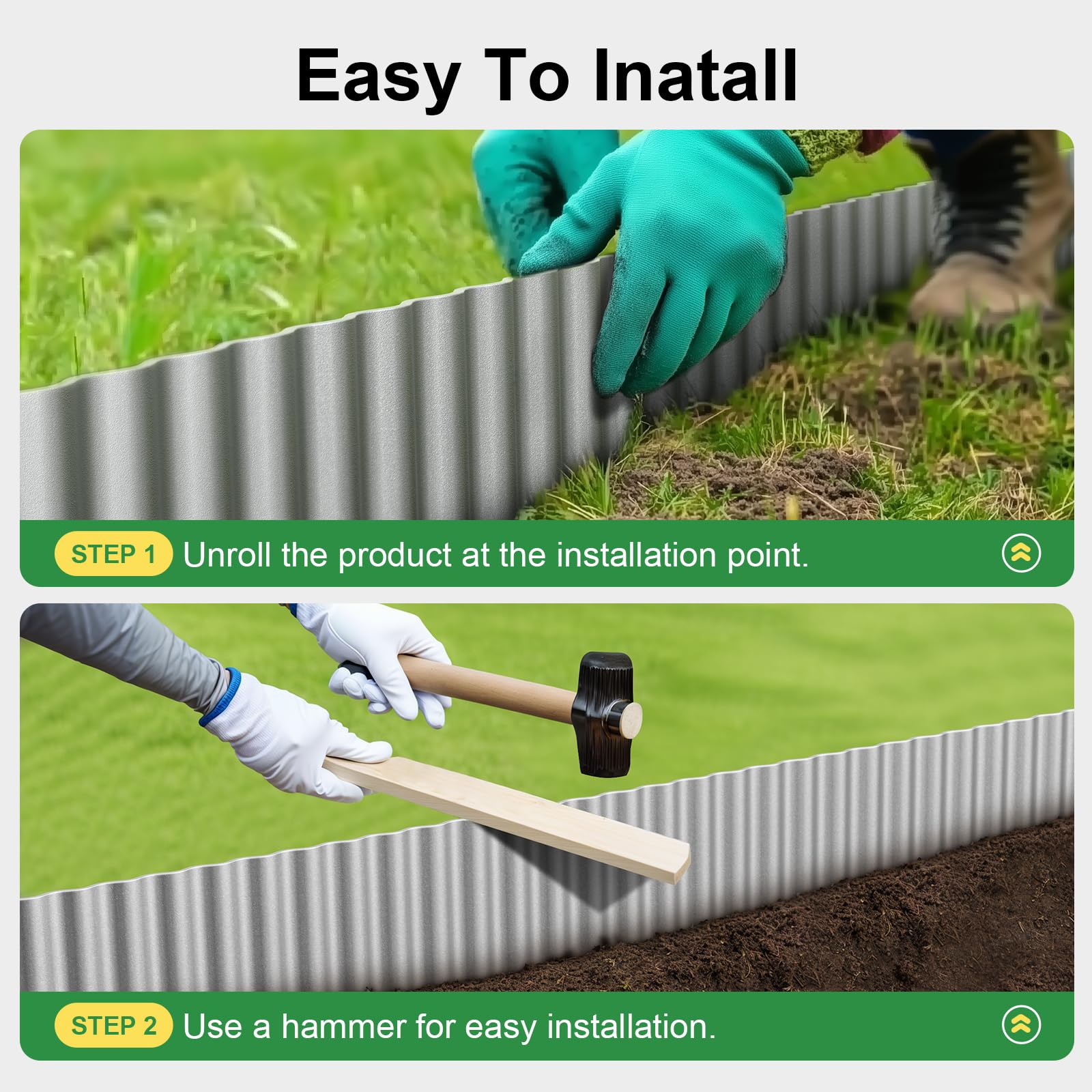 Contemporary corrugated design enhances garden aesthetics with Land Guard edging.