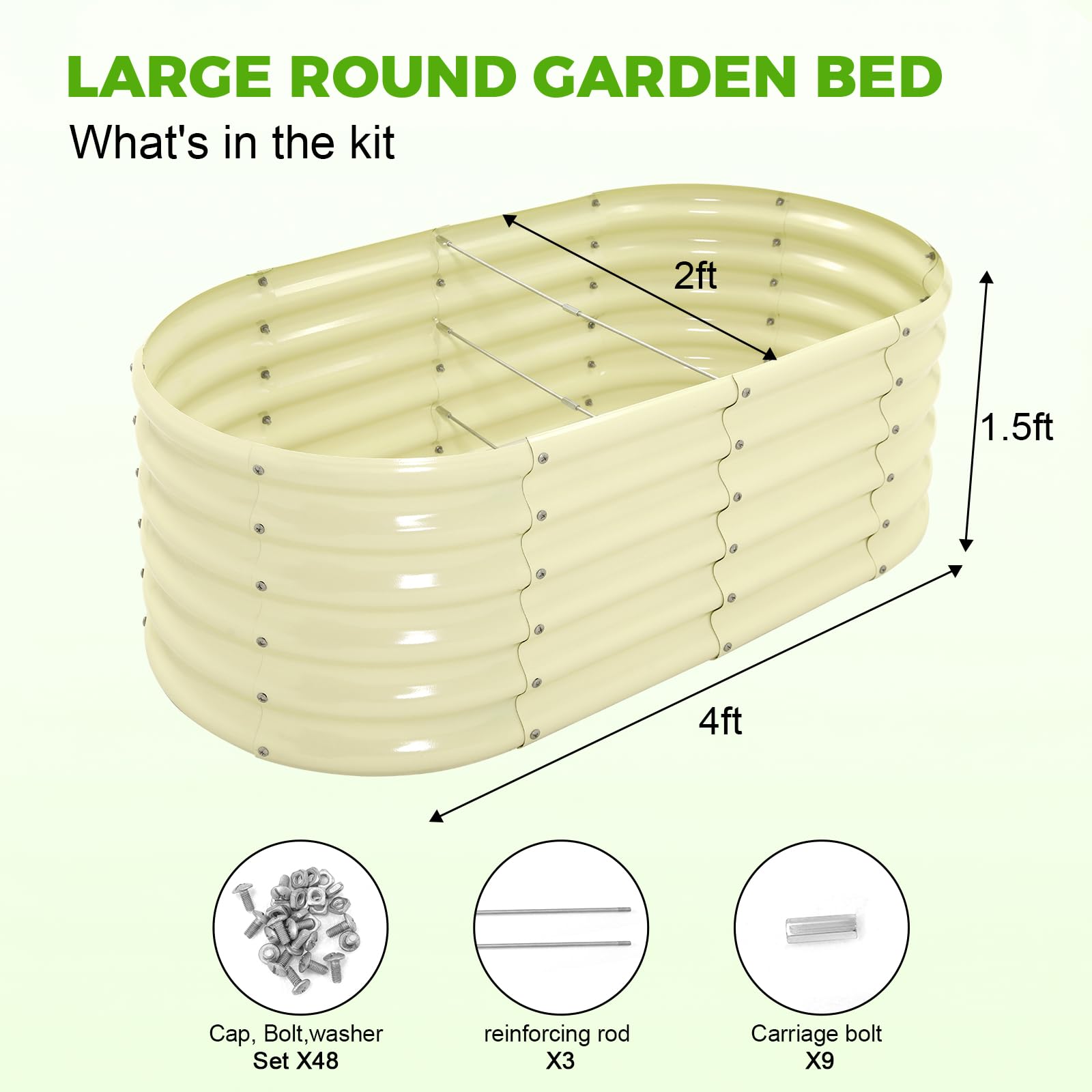 Land Guard cream yellow open-bottom bed supports healthy root development