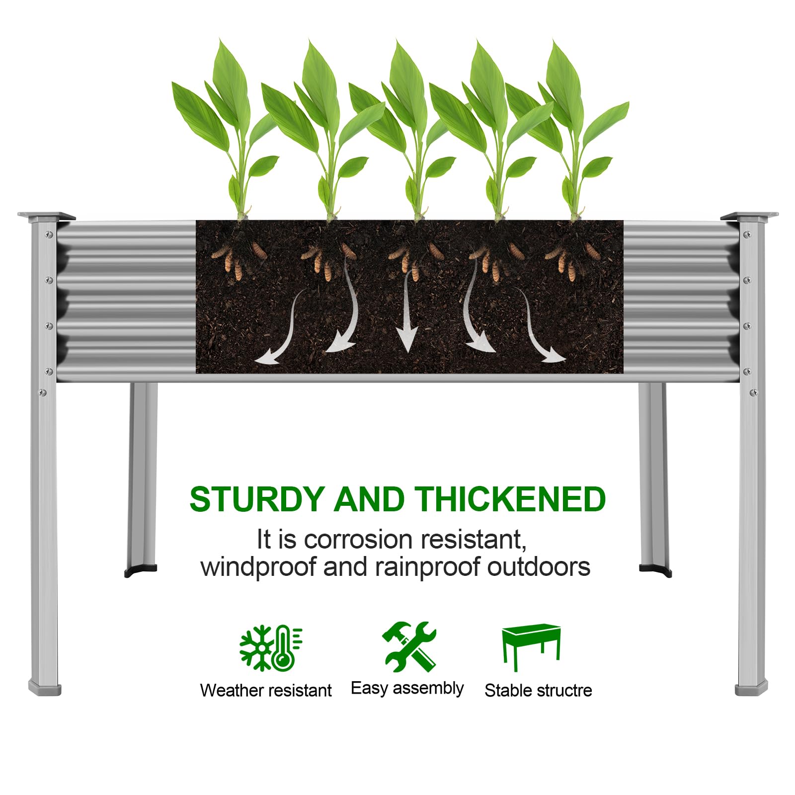 Land Guard drainage holes help manage water in outdoor beds.