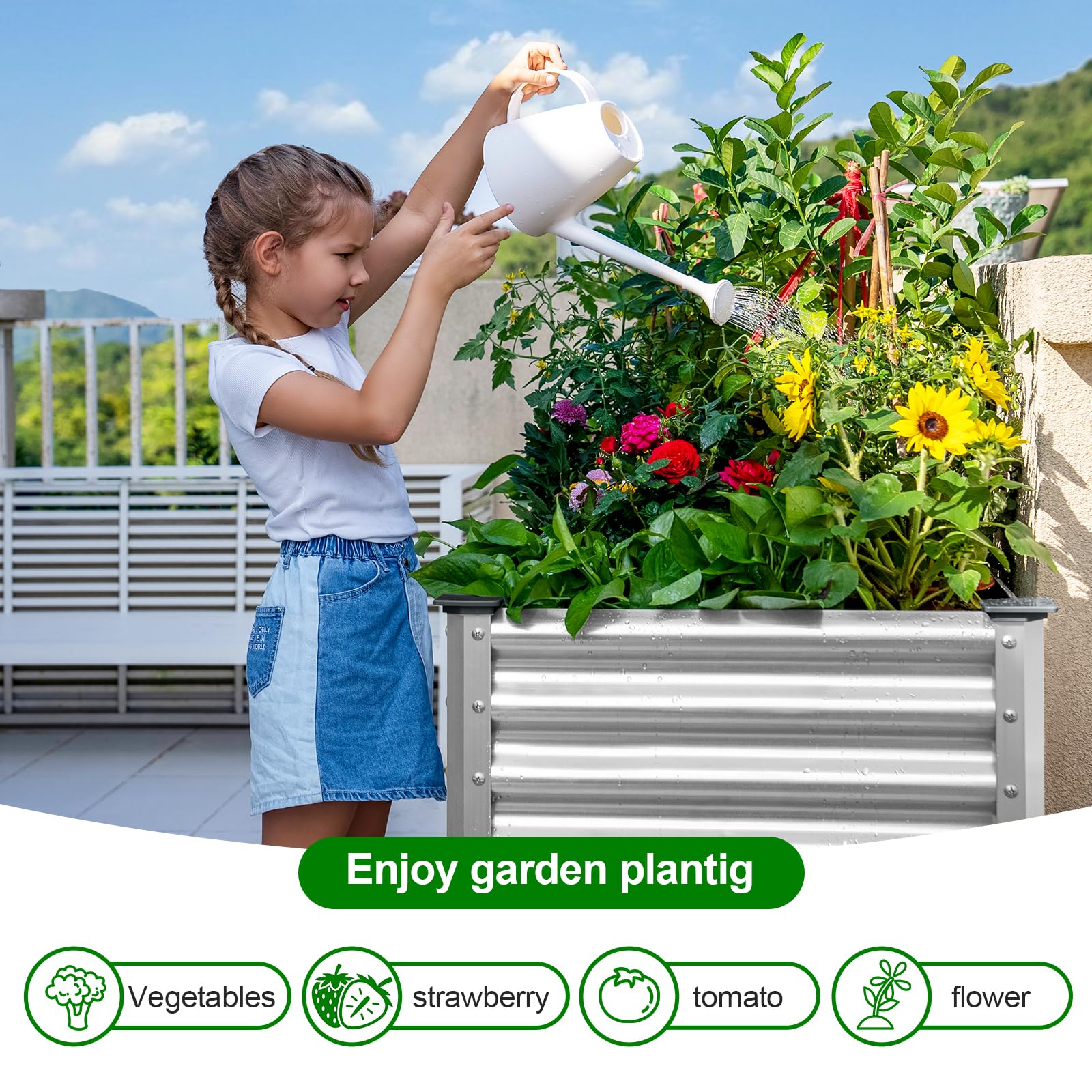Land Guard easy-assembly planter box, quick setup for patios and balconies.