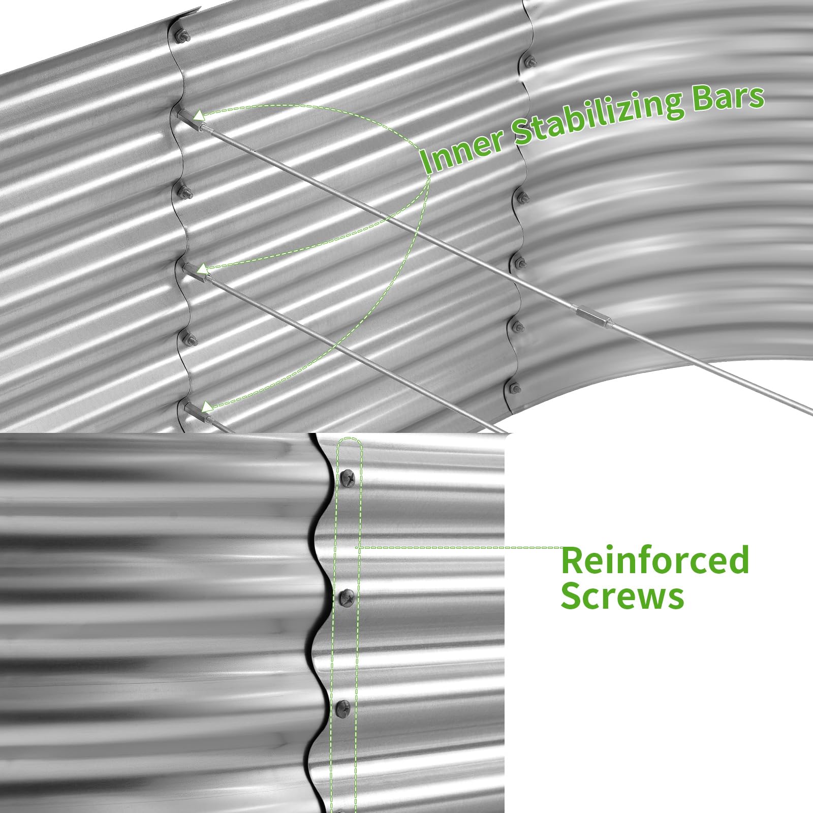 Land Guard galvanized metal close-up showing durable construction