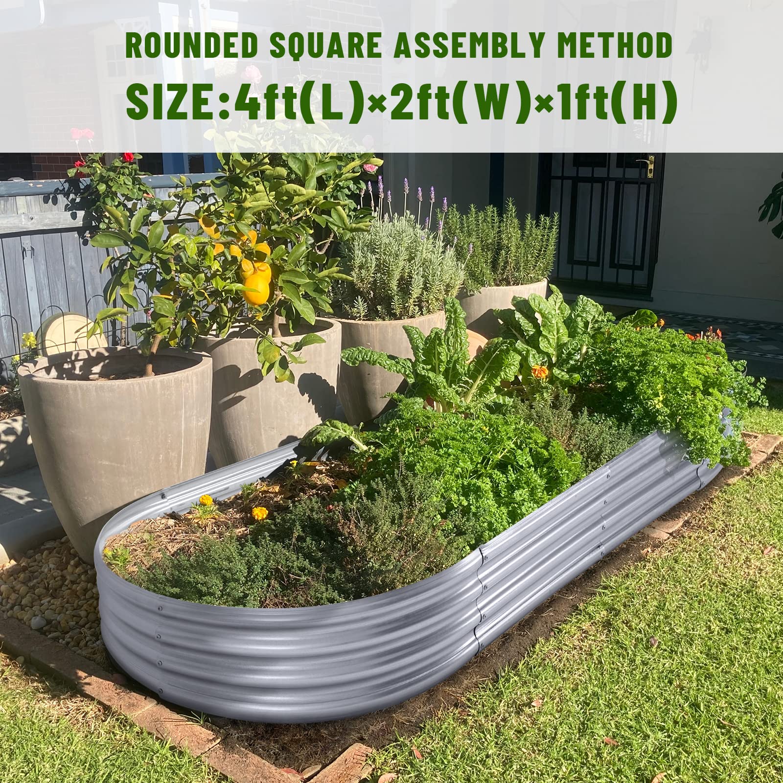 Land Guard galvanized planter open base emphasizes drainage and root health