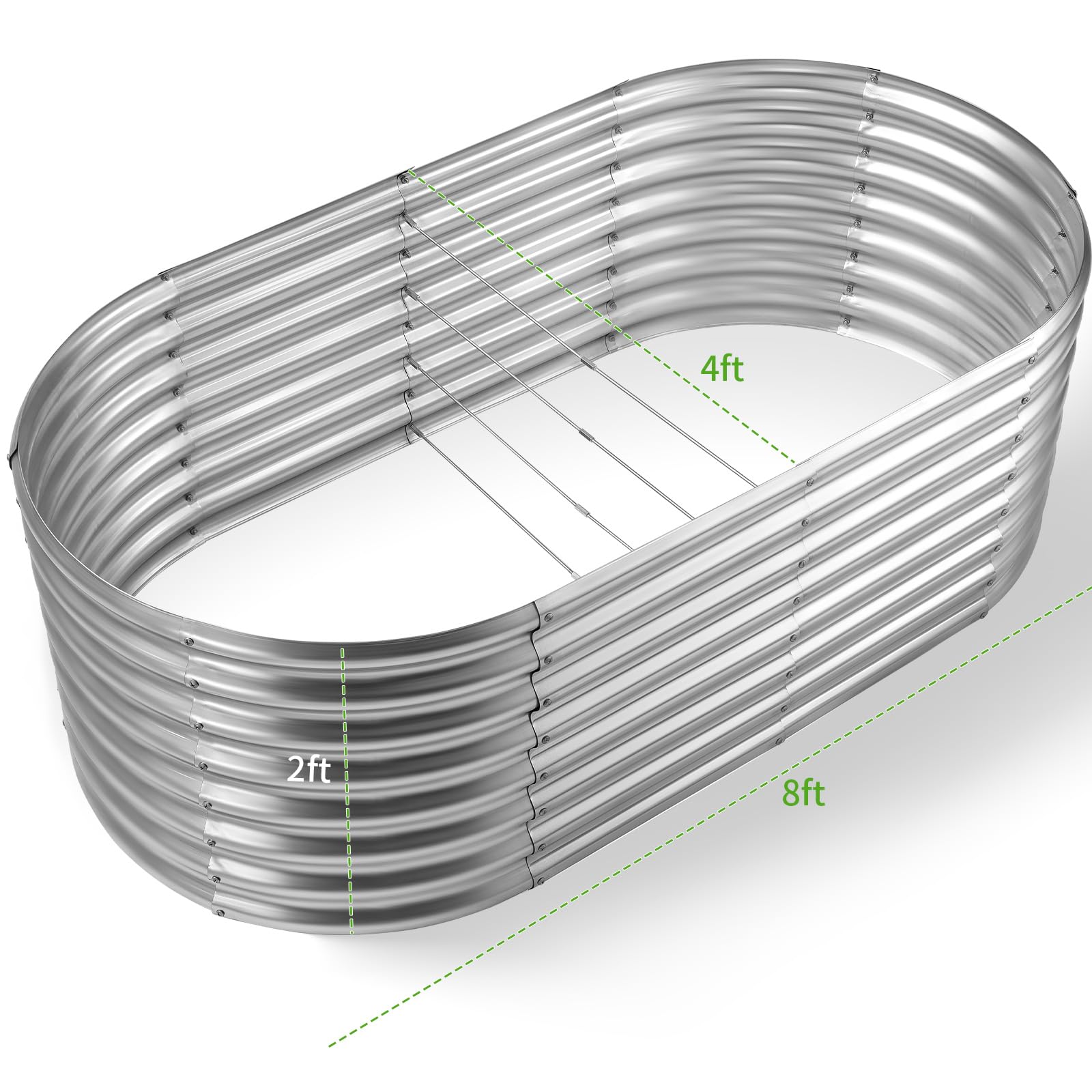 Land Guard galvanized raised bed full garden in sunny yard for vegetables and fruits
