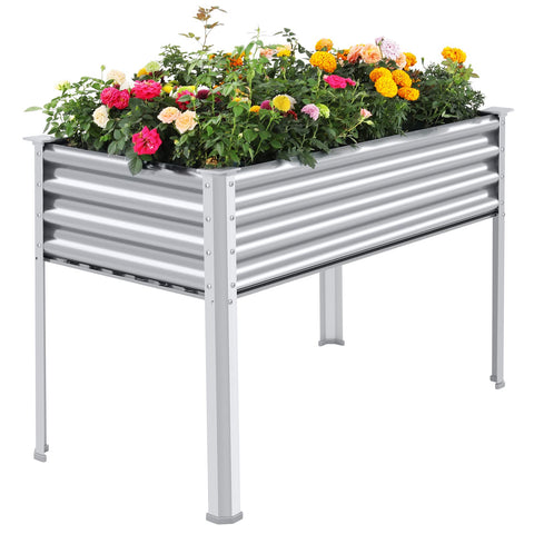 Land Guard galvanized raised garden bed with legs provides ample space for vegetables.