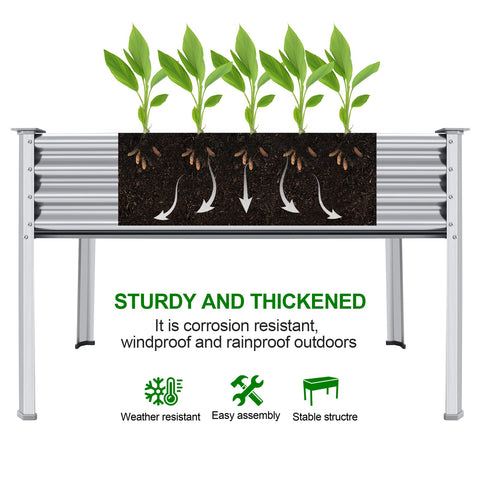 Land Guard galvanized bed aluminum legs provide sturdy, rust-resistant support.