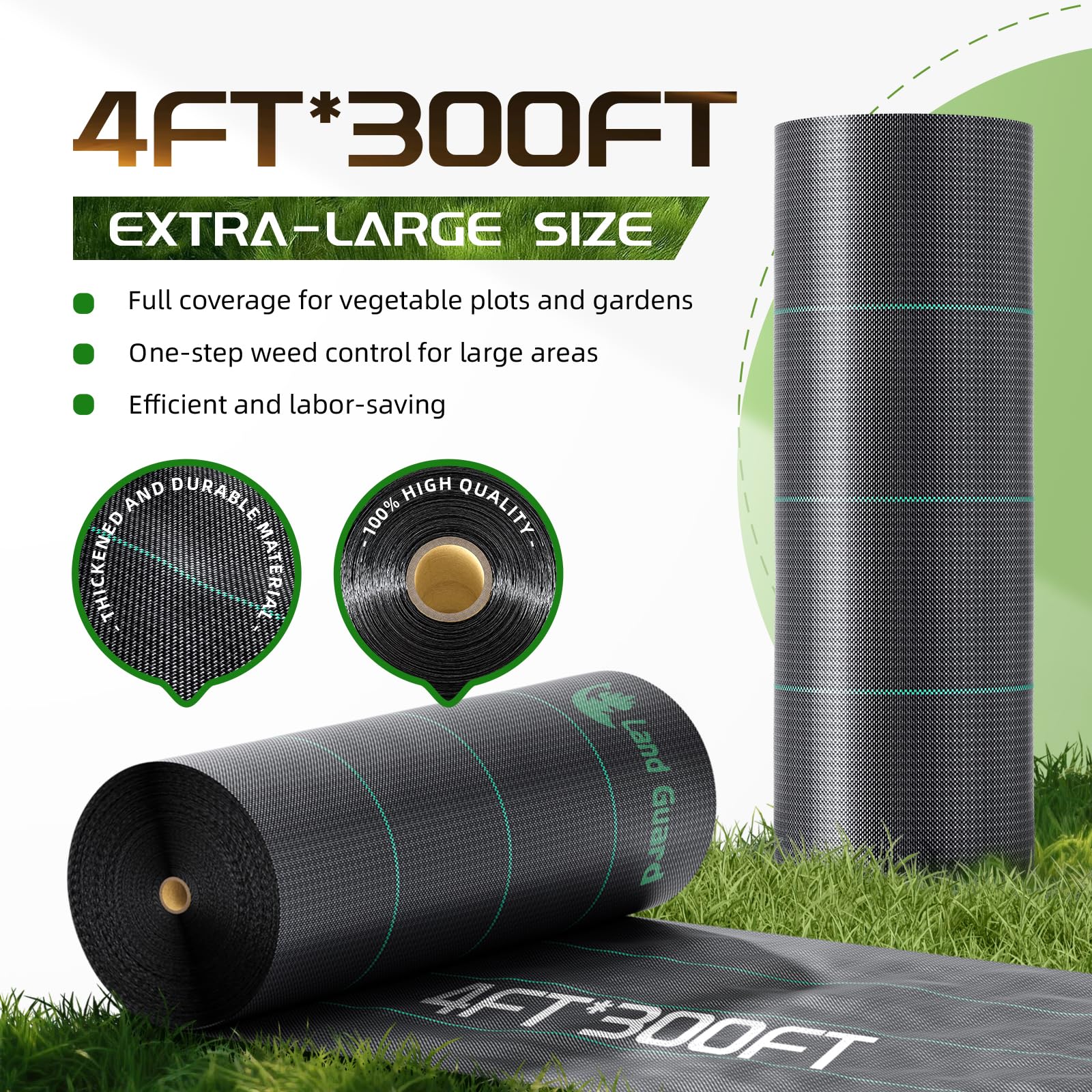 Land Guard ground-cover weave provides durable, breathable protection for garden beds.