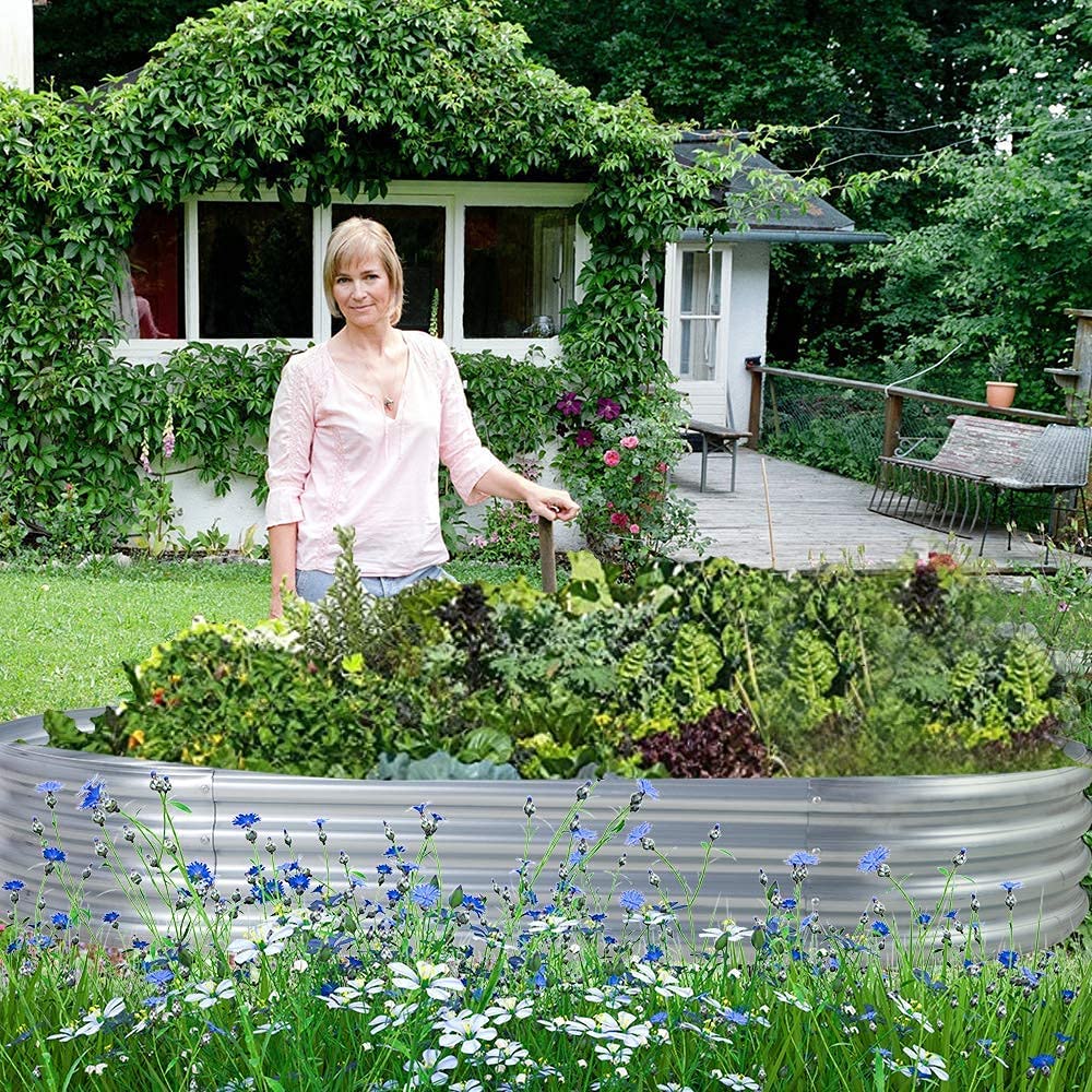 Land Guard outdoor garden bed setup in yard shows sturdy build