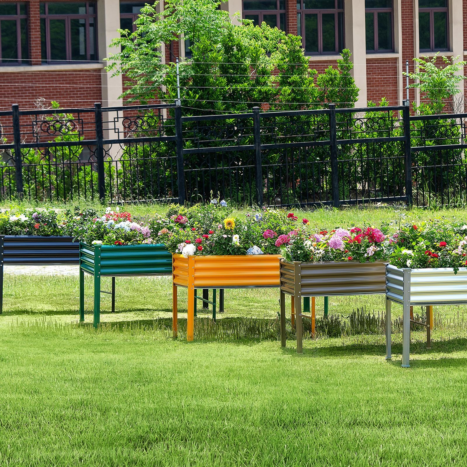 Land Guard silver garden bed frame offers stable layout for vegetables and herbs