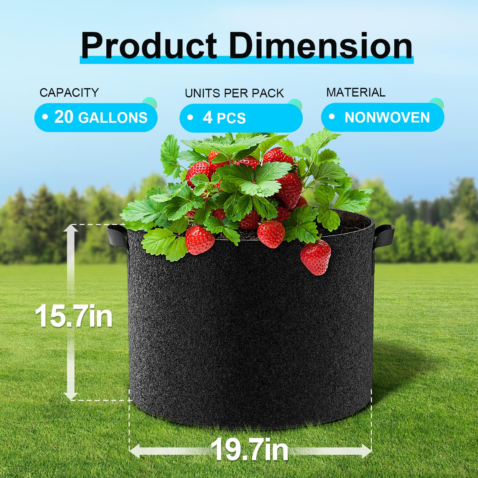 Land Guard thickened nonwoven fabric grow bag designed for durability.