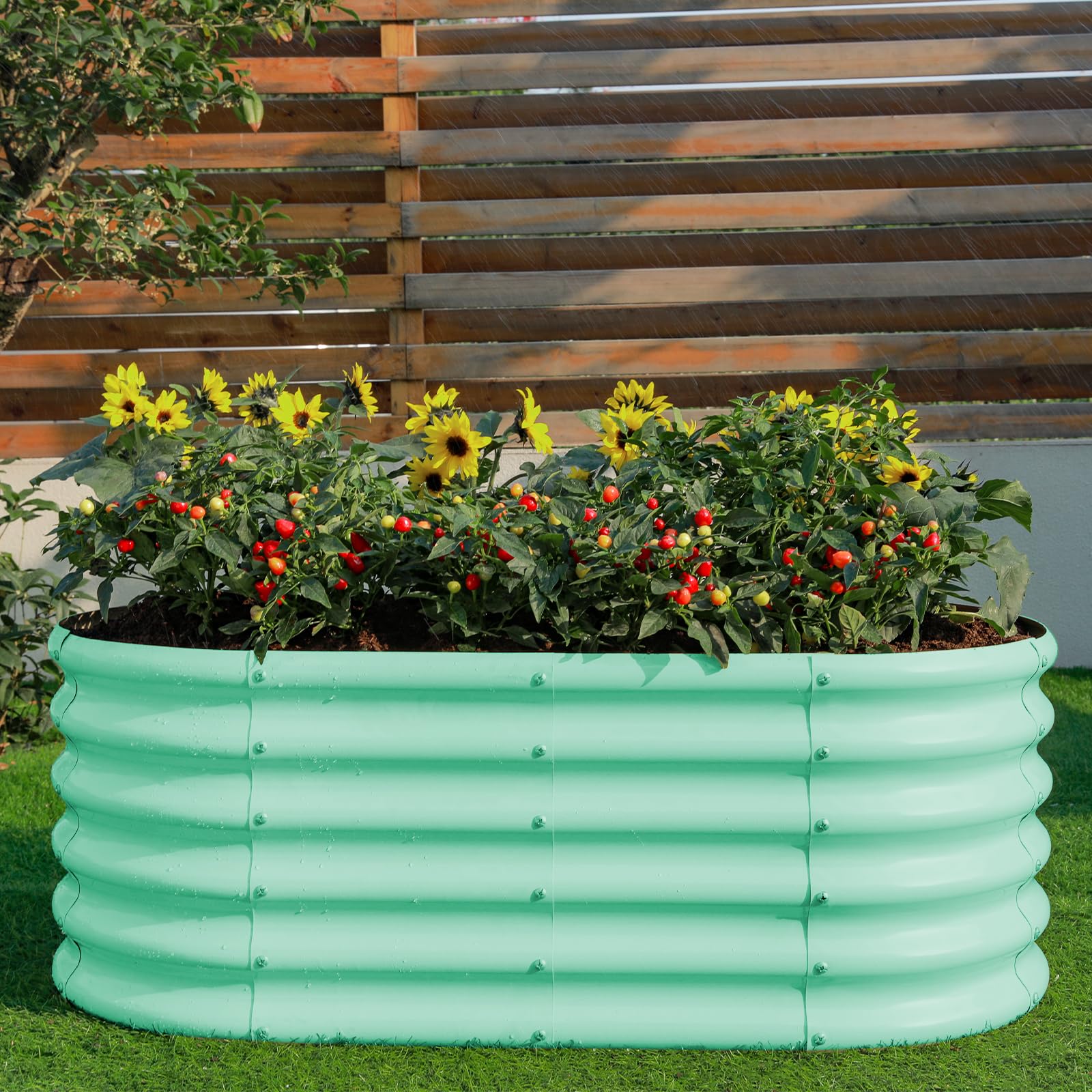 Land Guard 4x2ft bed with powder-coated finish resists rust and weather.