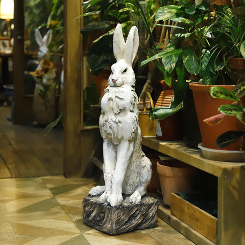 LANDCHY 30 inch rabbit sculpture enhances garden entry presence
