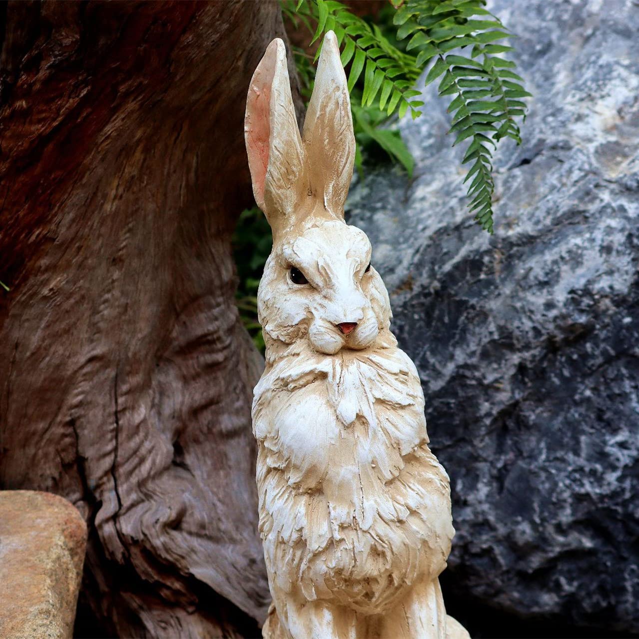 LANDCHY hand painted rabbit garden decor highlights textures