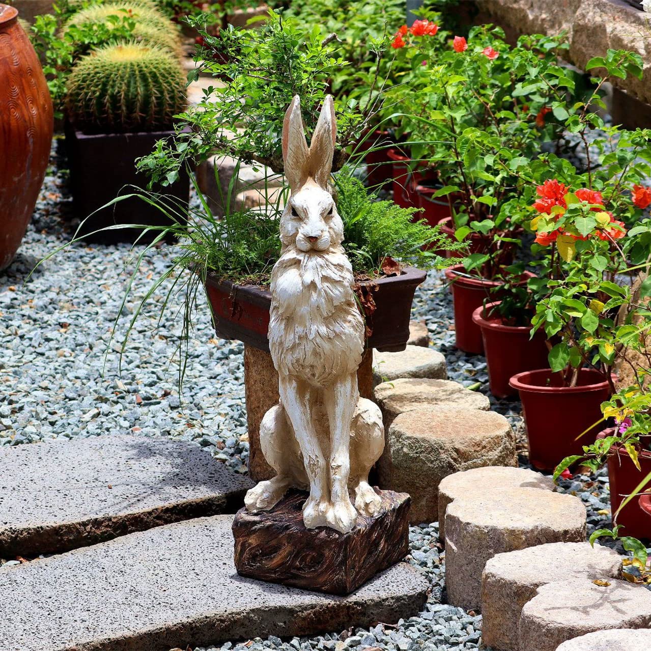 LANDCHY magnesium oxide outdoor rabbit statue endures weather