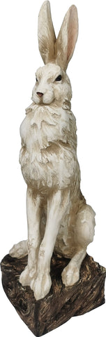 LANDCHY rabbit statue with realistic eyes for garden display