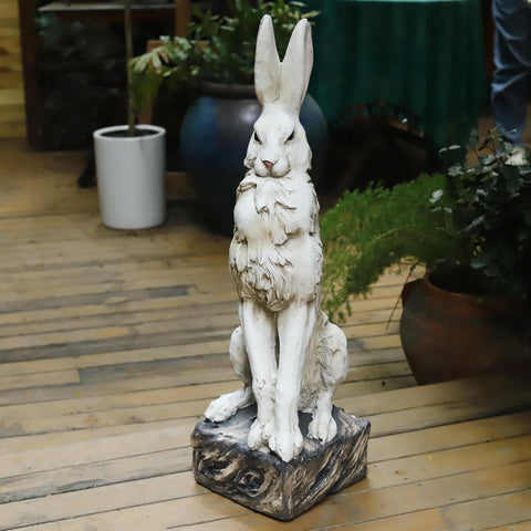 LANDCHY rabbit statue along garden path display