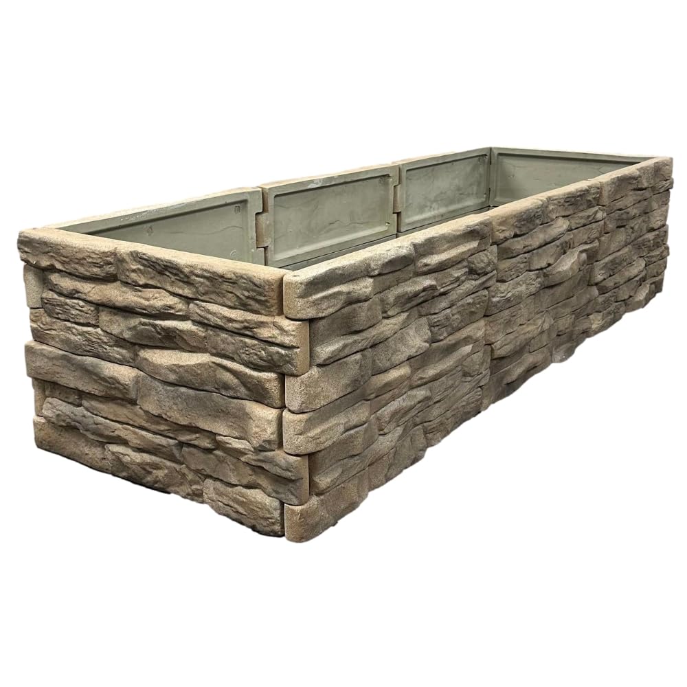 Landecor Ledgestones panel 8x24 with natural stone look for raised beds.