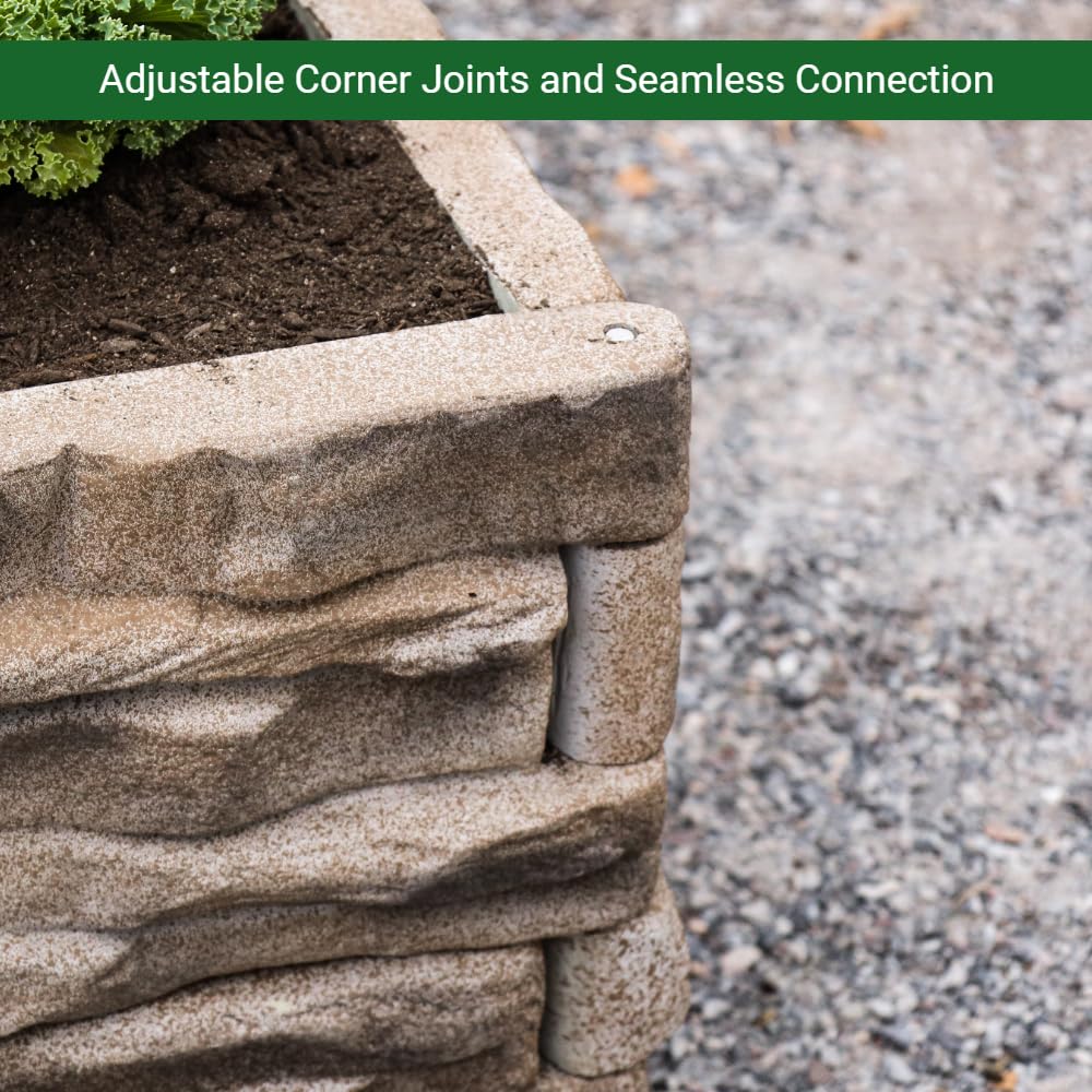 Landecor Ledgestones seamless joints support customizable raised bed layouts.