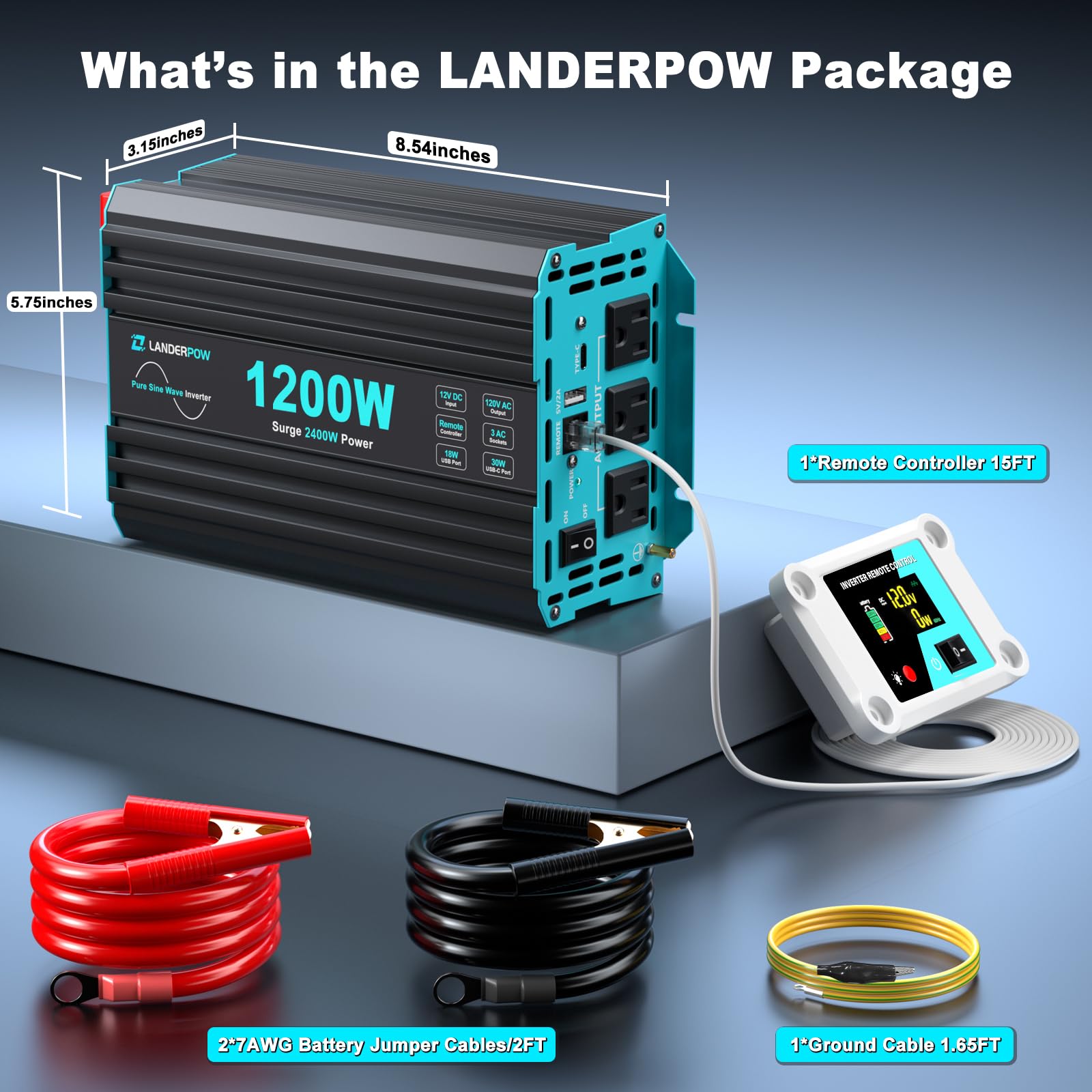 LANDERPOW compact design fits trunks and camping setups
