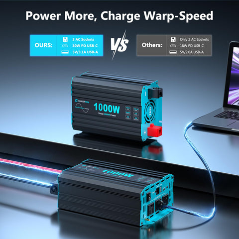 LANDERPOW rugged metal shell withstands bumps and vibrations.