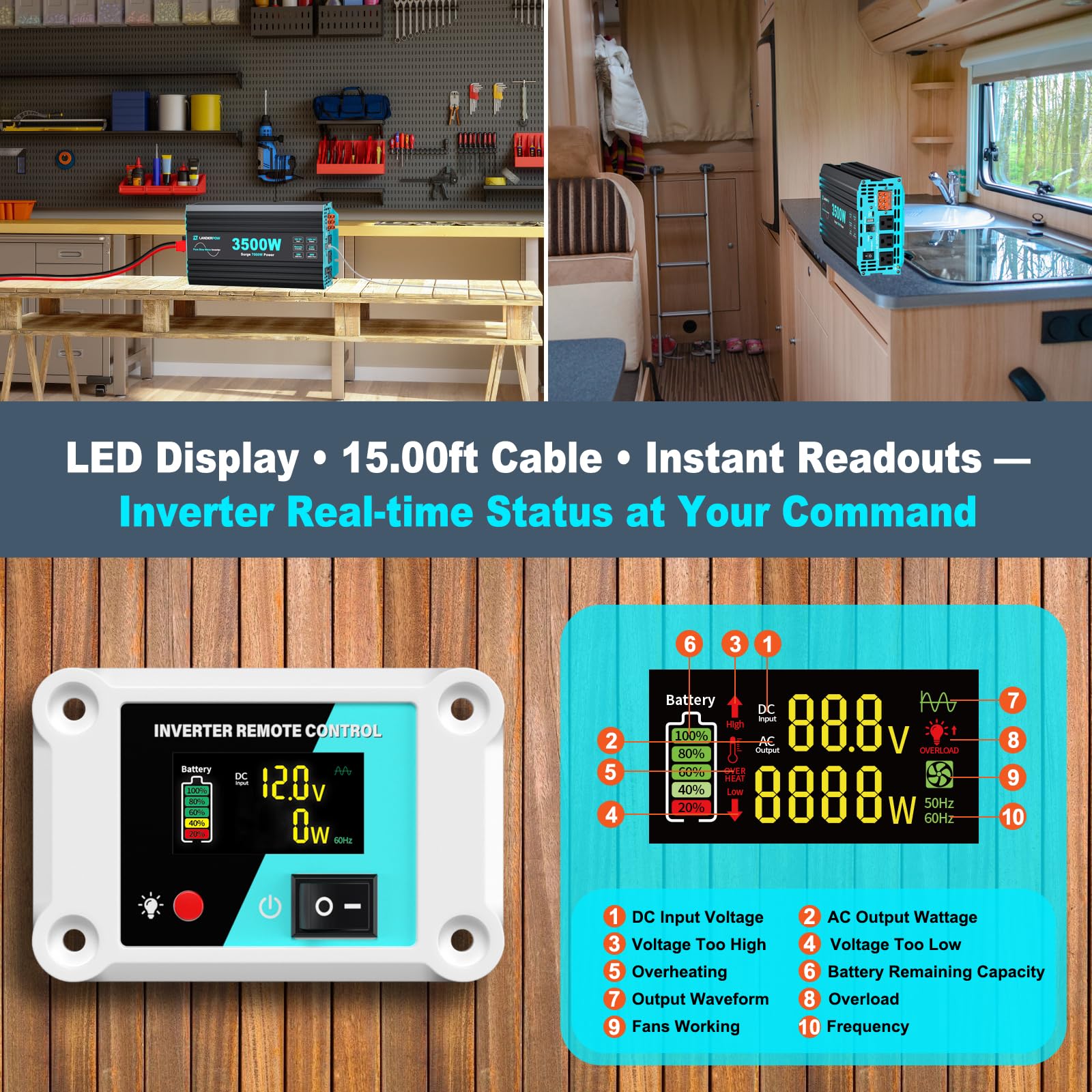 LANDERPOW hardwired terminal supports high-current connections reliably.