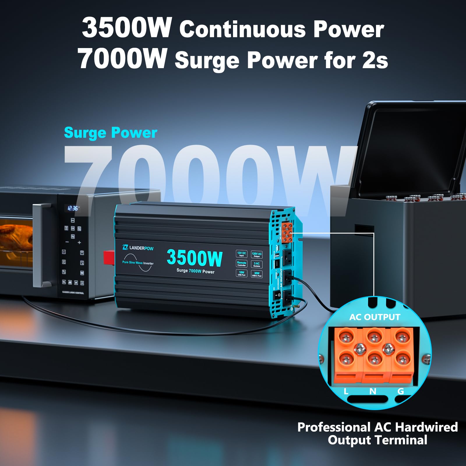 LANDERPOW 15ft wired remote displays real-time status for easy monitoring.
