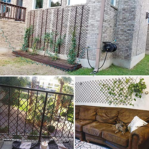 LANDGARDEN expandable trellis outdoors, ideal as fence panel and garden divider.