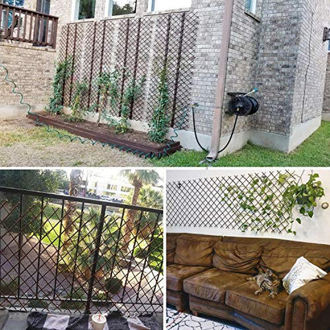 LANDGARDEN expandable trellis outdoors, ideal as fence panel and garden divider.