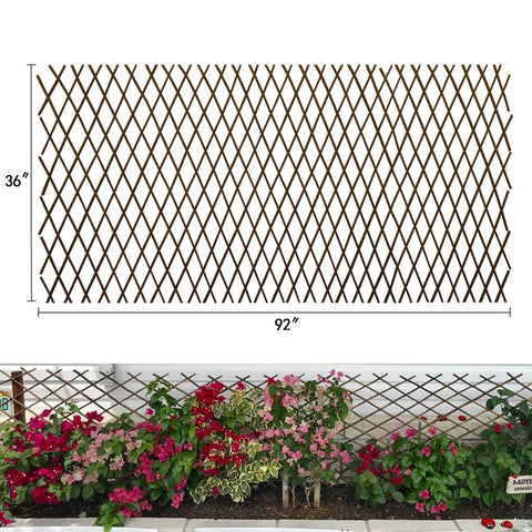 LANDGARDEN expandable willow trellis close-up, showing sturdy support for climbing plants.