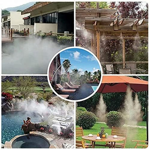 Cooling patio area to a comfortable temperature with mist