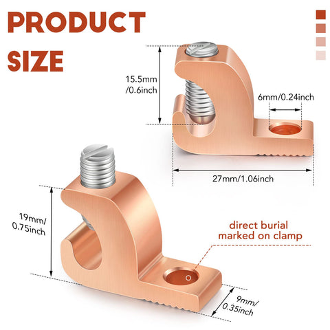 Close-up of Landhoow copper alloy lay-in connector with set screw.