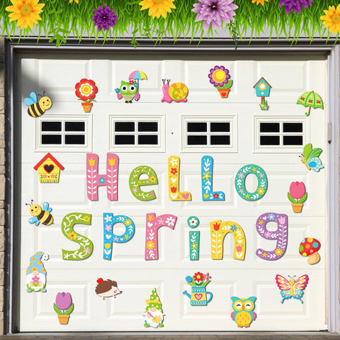 Landhoow Hello Spring letters magnets brighten doors with seasonal charm.