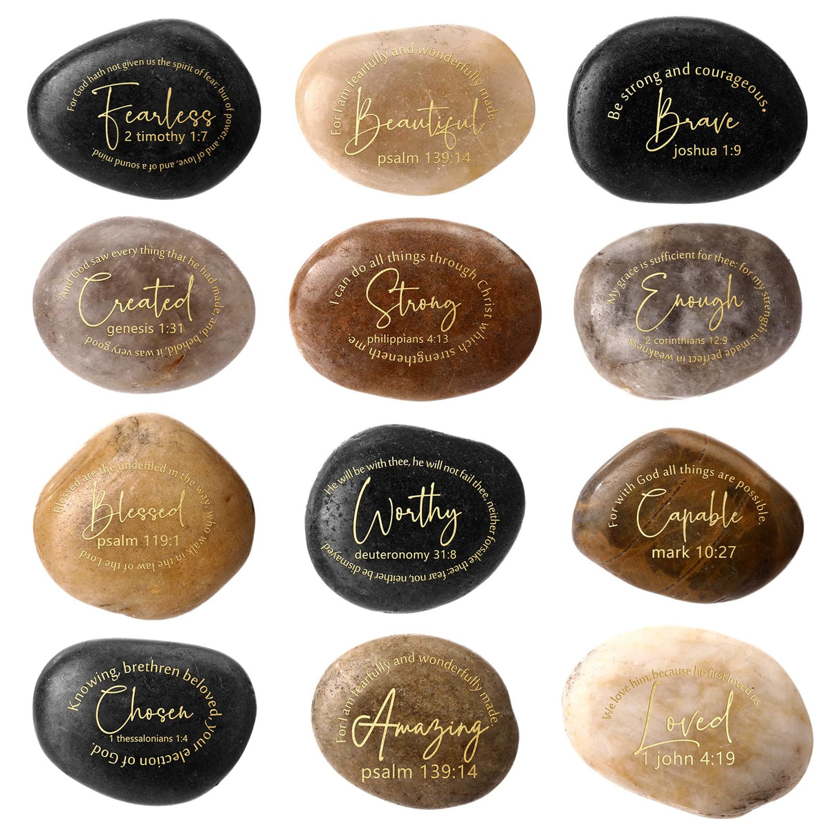Landical 12 stones inspiration pack for desk decor and mindfulness