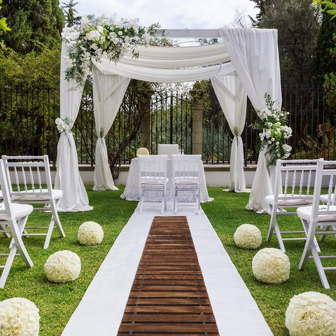 Landical 24ft garden pathway provides broad coverage for yard events.