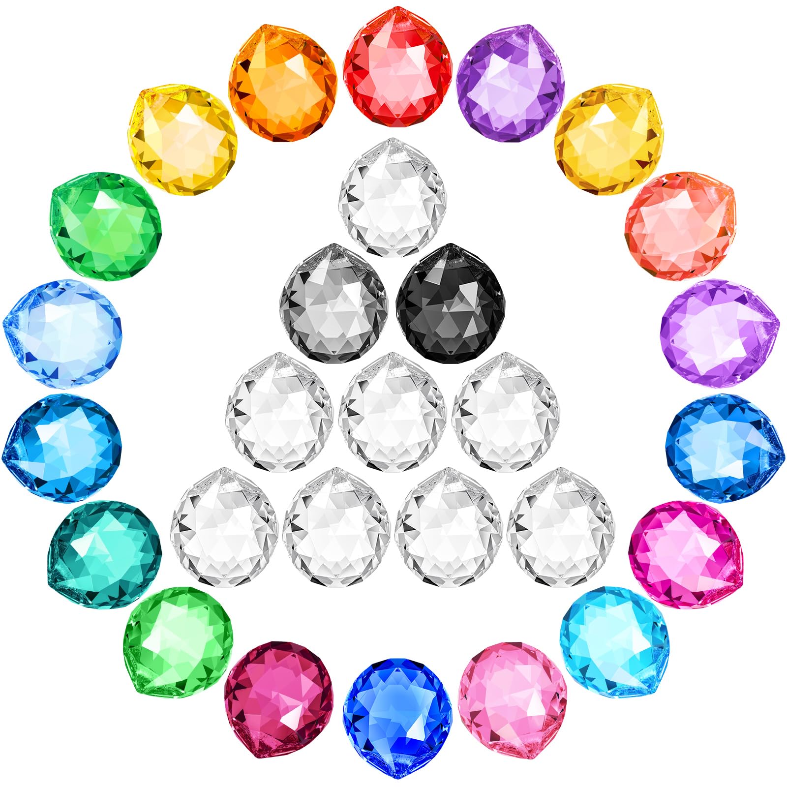 Landical crystal ball suncatcher refracts rainbow light for window decor