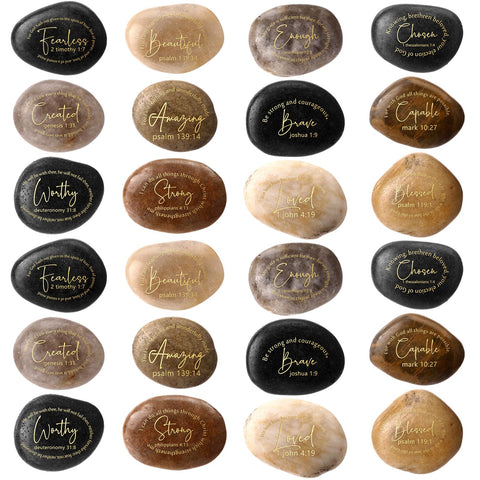 Landical Bible verses stones set for inspiring home and desk decor.