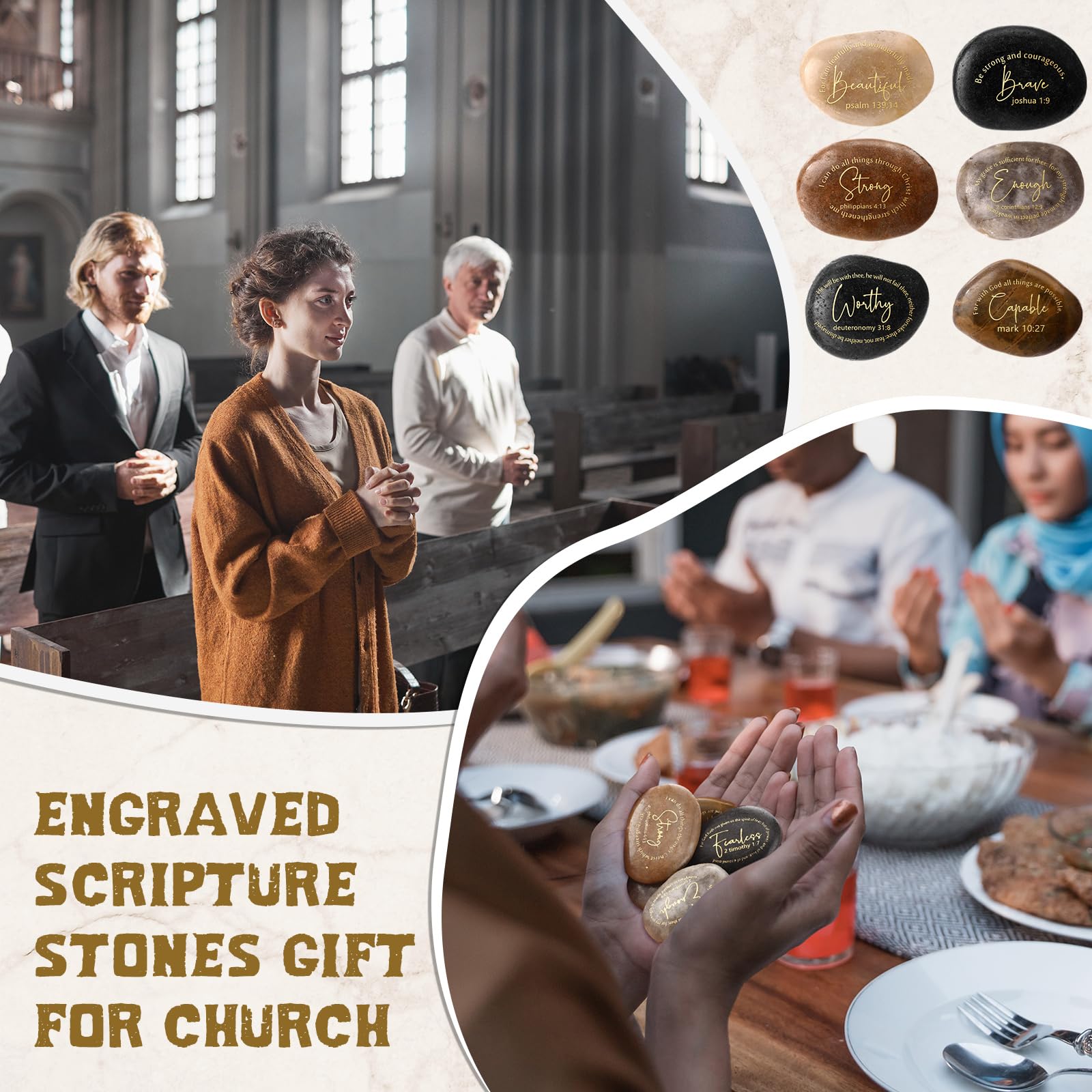 Landical Christian gifts stones pack enhancing gratitude moments at home or work.