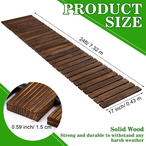 Landical non-slip cedar pathway boards demonstrate safety and durability.