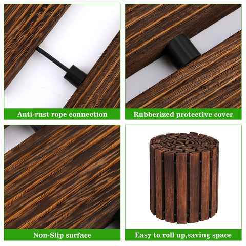 Landical wooden pathway connections show reinforced links for stability.